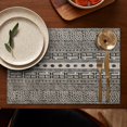 thumbnail image 4 of Geometric Diamond Striped Pattern Summer Placemats Table Placemats Set Of 6-Linen Kitchen Washable Placemats Table Mats 11.8"x17.7" Non-Slip Heat Resistant, 4 of 5