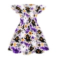 thumbnail image 3 of Girls' Dresses Halloween Cartoon Printed Flutter Sleeve Sundress Fall Fashion Halloween Clothes for Toddler & Tween Girls, 3 of 4