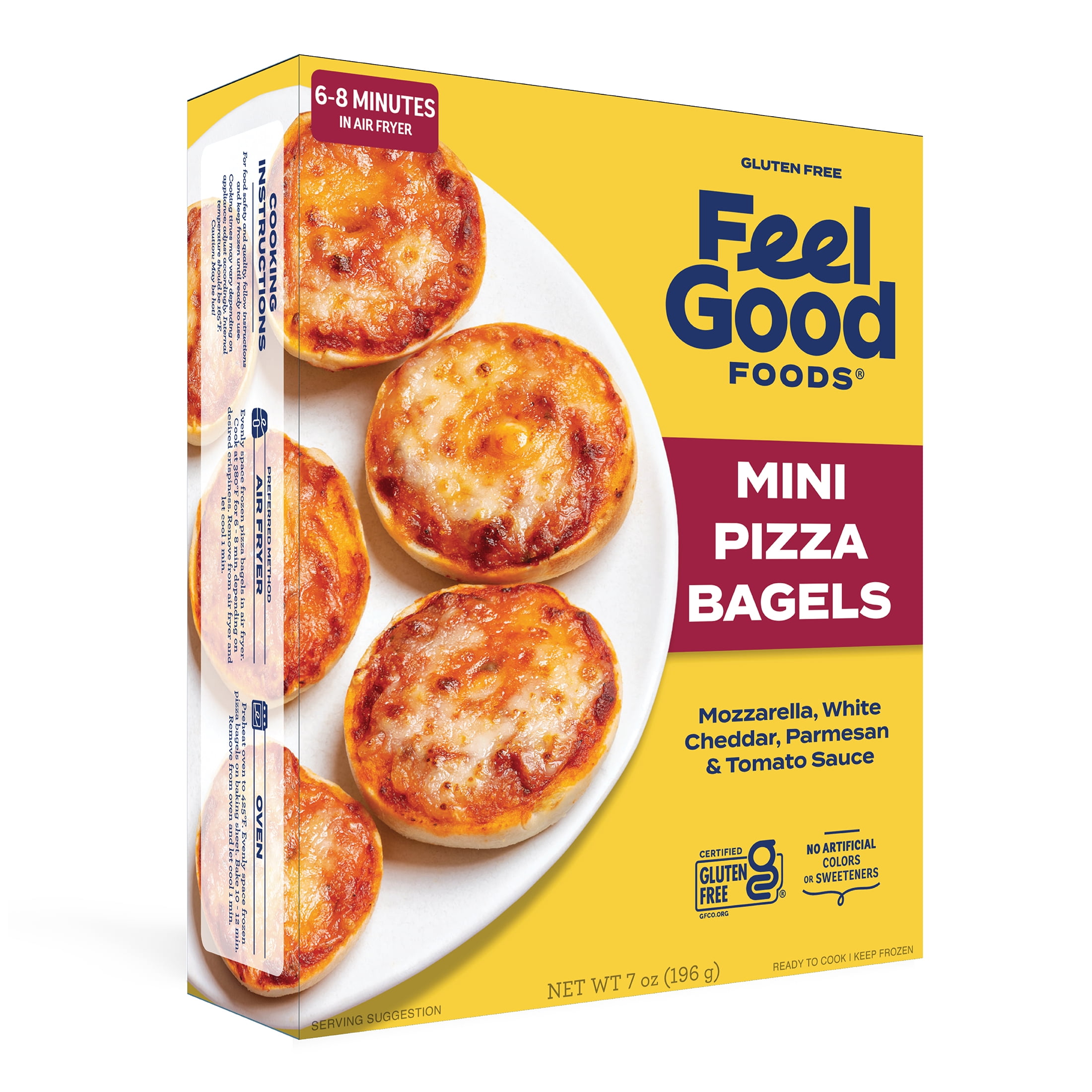 Feel Good Foods Gluten Free Three Cheese Mini Pizza Bagels - 7