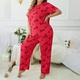thumbnail image 4 of WCJM Women's Nightshirt Women's Plus Size 2 Piece Pajama Set Printed Short Sleeve T Shirt and Pants Pj Set Sets, 4 of 6