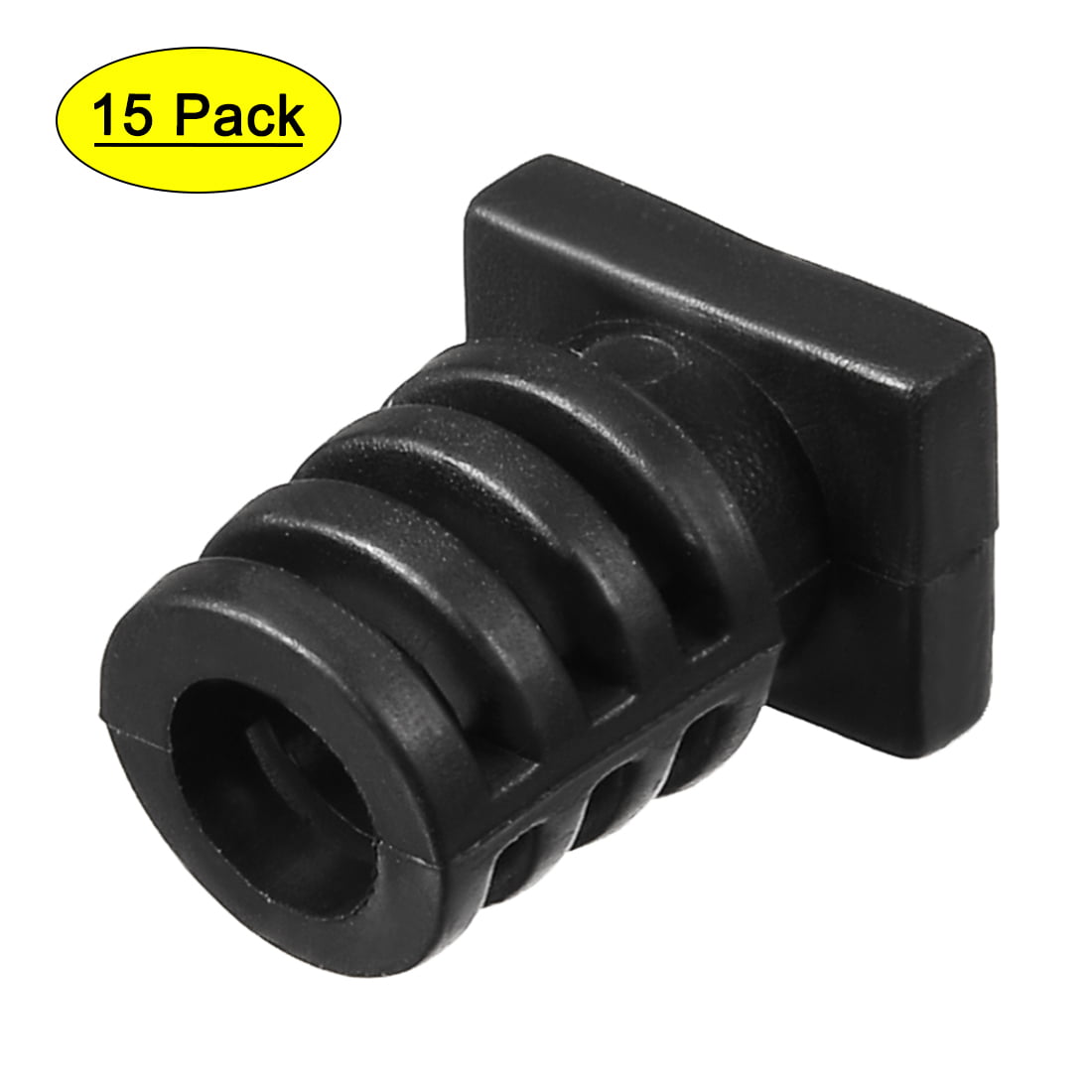 15Pcs PVC Square Strain Relief Cord Boot Protector Sleeve Power Tool Hose Black 