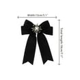 thumbnail image 2 of INSPIRE CHIC Women's Elegant Pre-Tied Velvet Imitation Pearl Rhinestone Bow Brooch, 2 of 5