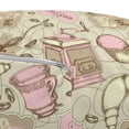 thumbnail image 3 of Cartoon Pouf Cover with Zipper, Abstract Modern Image of Tea Pots Cups Cakes Croissants Bakery Image, Soft Decorative Fabric Unstuffed Case, 30" W X 17.3" L, Grey Pale Pink and White, by Ambesonne, 3 of 5