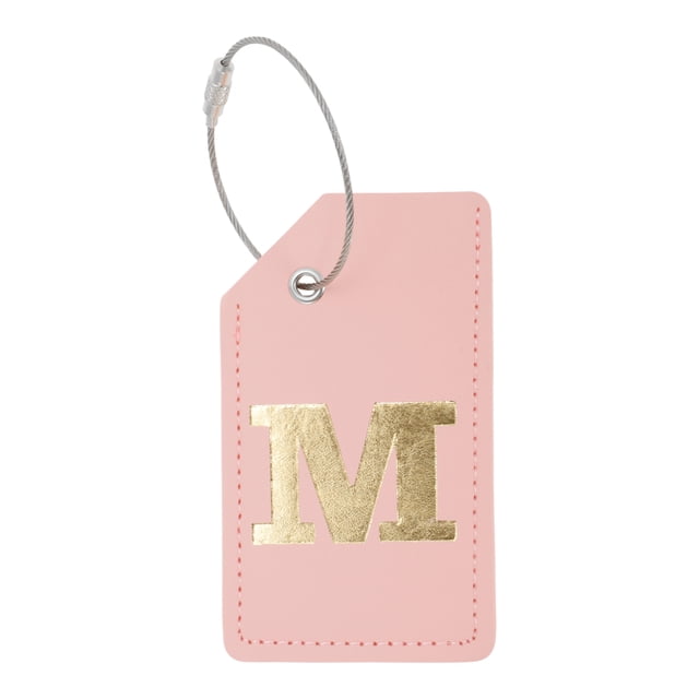 Ofertas Únicas 1 Pc Etiqueta de Equipaje Letra M para Viajar Rosa PU