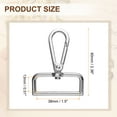 thumbnail image 2 of Uxcell 10pcs Metal D Ring Lobster Claw Clasp 1.5" 360° Swivel Snap Hook, Silver, 2 of 6