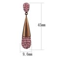 thumbnail image 2 of Women's Stainless Steel IP Coffee light Top Grade Crystal Pink Light Peach Earrings, 2 of 2