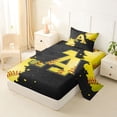 thumbnail image 2 of Erosebridal Kids Baseball Print Twin Sheet Sets,Yellow A Alphabet Bedding For Boys Men 3-Piece, 2 of 6