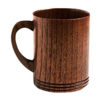 Wooden Coffee Mug Beer Mug With Handle Creative Design High Temperature Resistant Handmade Natural Wood Cup Capacity 101-200Ml, Elegant Wood Grain Light Stable Strong Not Easy To