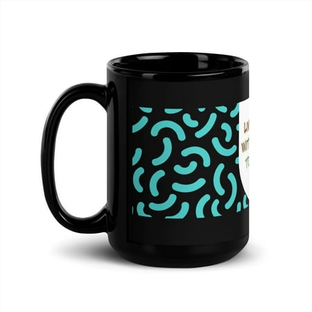 

GloWell Designs - Black Glossy Mug - Motivational Quote - Live At Peace With Everyone
