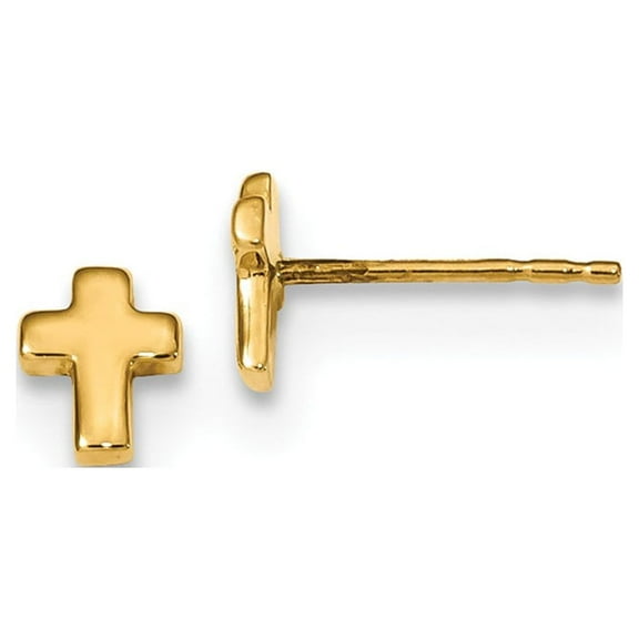 Primal Gold 14 Karat Yellow Gold Cross Post Earrings
