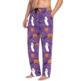 thumbnail image 2 of FORMRS Mens Pajama Pants with Pockets Cotton Sleepwear Lounge Bottoms Sizes S-2XL, Purple Halloween Ghost Pattern, 2 of 7