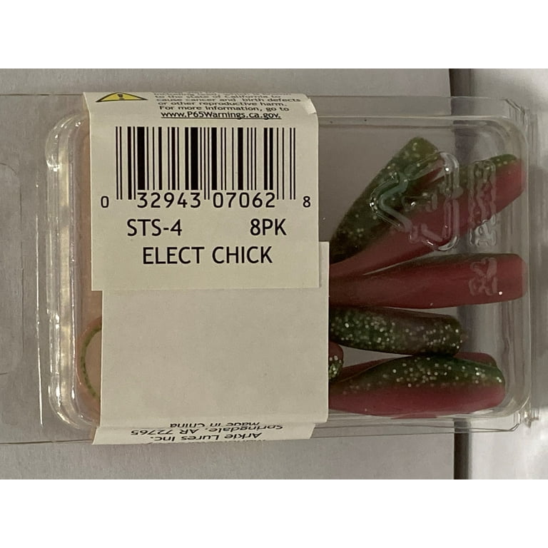 Arkie Lures 2 inch Sexee Tail Shad Soft Fishing Lure, Electric