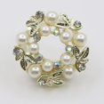 thumbnail image 2 of Opvise Elegant Faux Pearl Rhinestone Scarf Ring Silk Scarf Buckle Clip Fashion Jewelry, 2 of 8