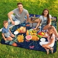 thumbnail image 7 of Cute Colorful Flower Picnic Blanket Waterproof Outdoor Beach Blanket Hand-held Pad Suitable for Travel, Camping, Beach, Family Gatherings, 7 of 7