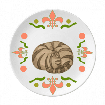 

Miaoji Painting Watercolor Cat Dragon-Li Flower Ceramics Plate Tableware Dinner Dish