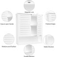thumbnail image 6 of Bathroom Wall Cabinet, Bamboo Medicine Cabinet Wall Mounted, Over The Toilet Hanging Cabinet with 2 Doors & 3 Tier Shelves - White, 6 of 15