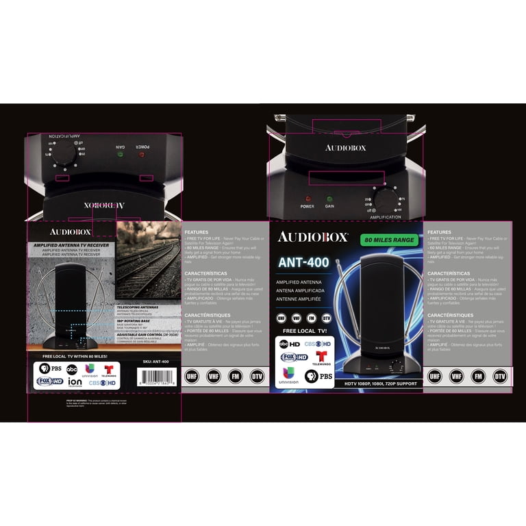 訳アリmpu5 アンテナセット　ANT2024 ANT4006 AudioBox Amplified Indoor Antenna with 80-Mile Range, Adjustable