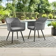 thumbnail image 6 of Modway Endeavor Dining Armchair Outdoor Patio Wicker Rattan Set of 2 in Gray Gray, 6 of 6