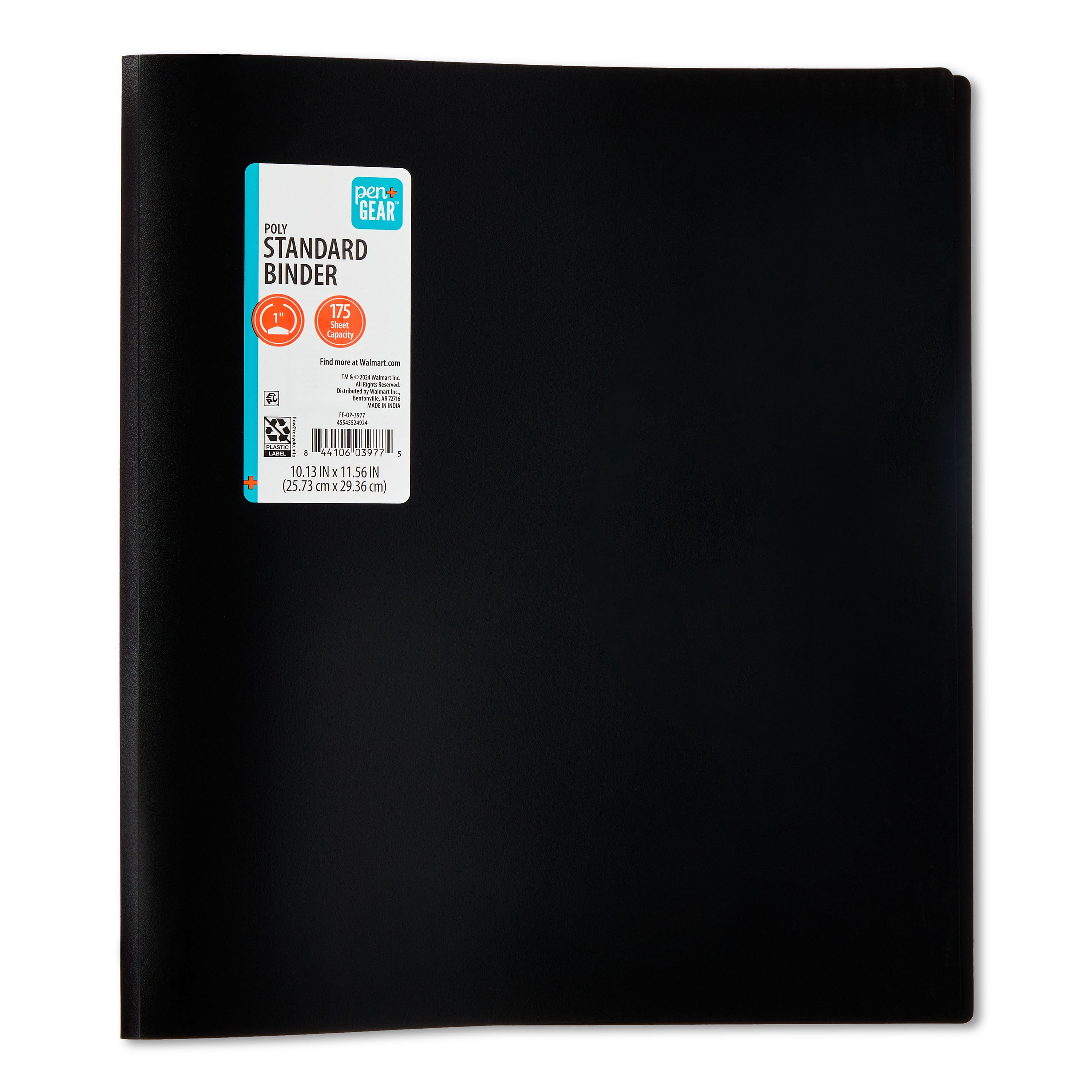(6 pack) Pen+Gear Poly Standard 1 in Round-Ring Binder, Black