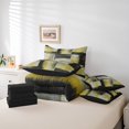 thumbnail image 5 of YST Geometric Check Bed In A Bag 7 Piece Retro Black Blue Yellow Ombre Twin Bedding Set Watercolor Oil Painting Hippie Graffiti Comforter Set With Sheets Reversible Black Bed Set, 5 of 5