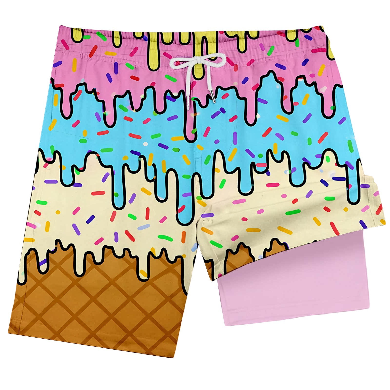Lullu Boys Swim Trunks with Compression Liner Inner Pocket Summer Beach Shorts, Sizes 5-14