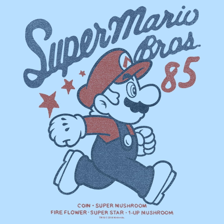 Men's Nintendo Super Mario Bros 85 Graphic Tee Light Blue Small