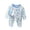 Blue, variant on Toddler Fall Outfits Print Crewneck Top Straight Leg Pants Casual Breathable 2 Piece Set 6T