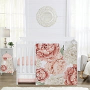 Peony Floral Garden Pink and Ivory 4 Piece Polyester Crib Bedding Set Girl by Sweet Jojo Designs