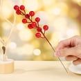 thumbnail image 7 of Sunjoy Tech Christmas Artificial Red Berries Stems Realistic Vibrant Color No Need Watering Faux Berry Branches Home Decor Xmas DIY Crafts, 7 of 7