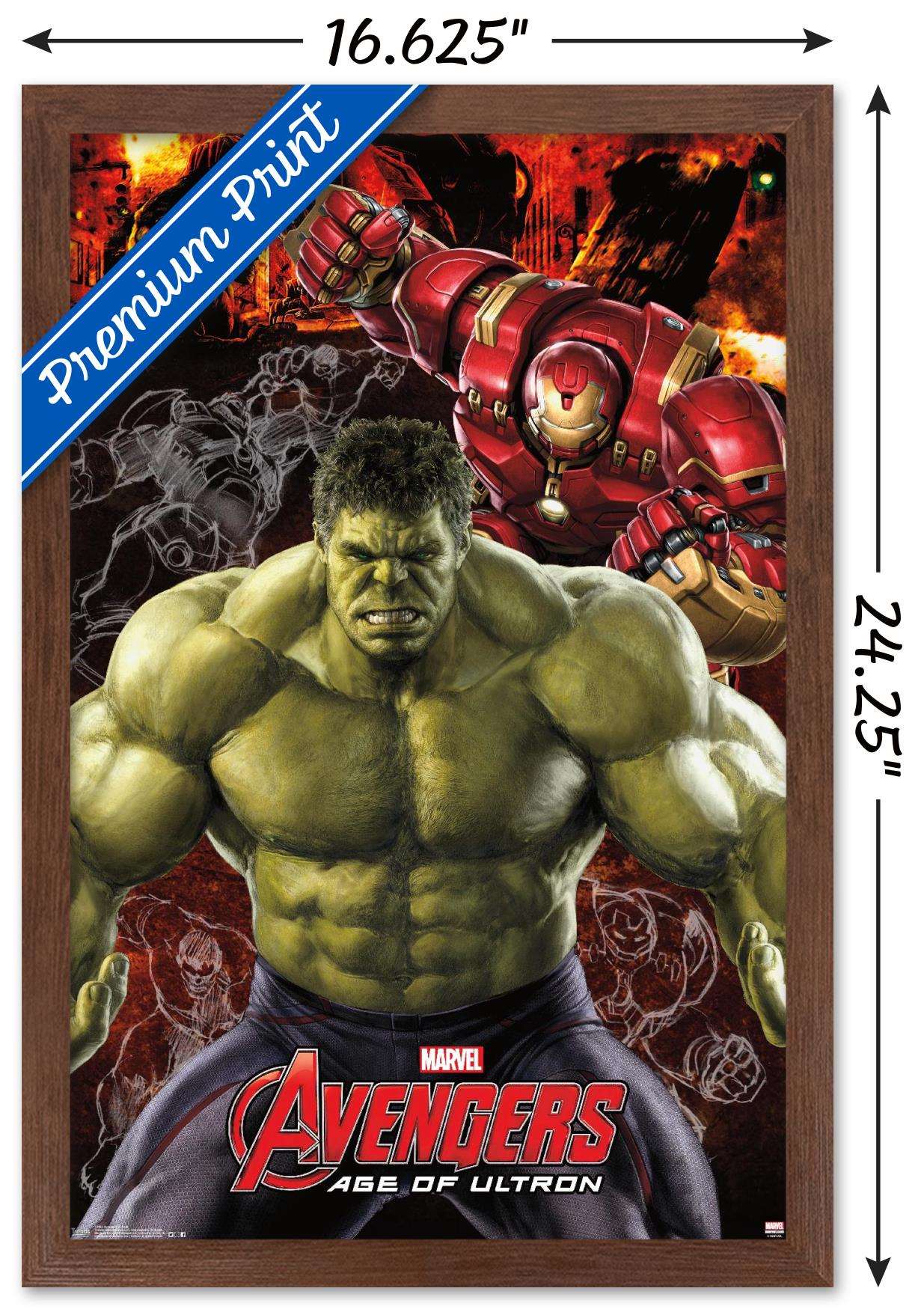 Marvel Cinematic Universe - Avengers - Age of Ultron - Hulk Wall Poster, 14.725" x 22.375", Framed