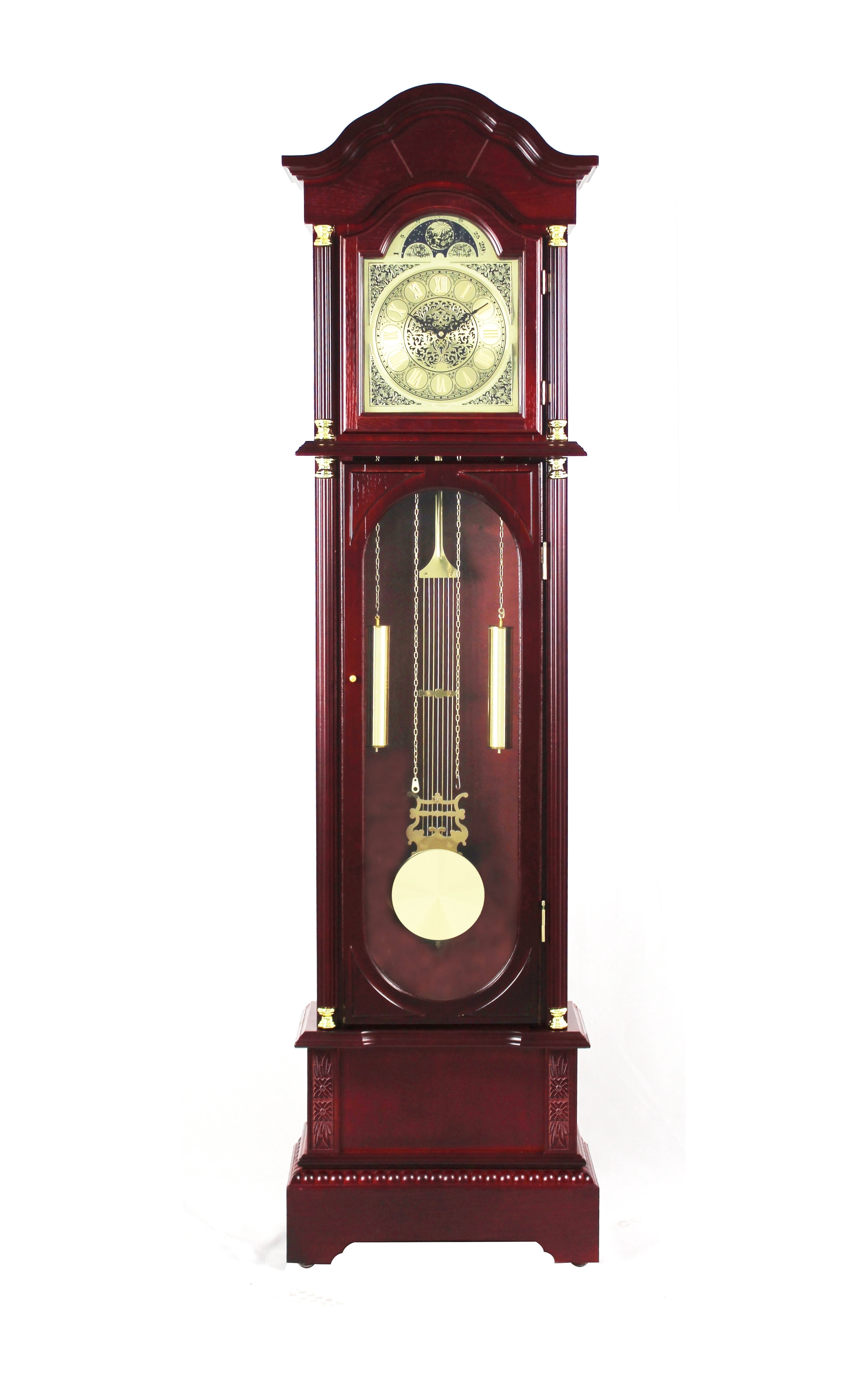 72" Floor Standing Grandfather Clock Cherry Finish