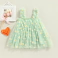 thumbnail image 2 of StylesILove Baby Toddler Girls Sleeveless Mesh Tulle Fruit Daisy Flower Girl Tutu Dress Birthday Wedding Party Sundress Outfit (2-3 Years, Green Daisy), 2 of 8