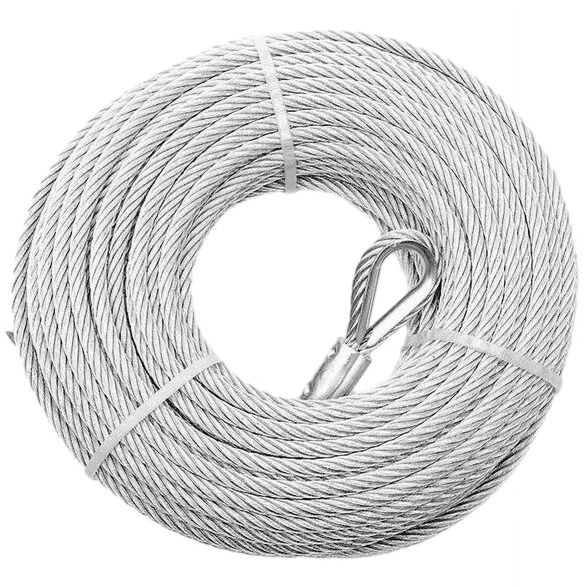 General Purpose Wire Rope 250 Ft Vinyl Coated Galvanized Steel Wire Rope / Aircraft Cable - 1/8" Diameter, 7x7 Construction, 1700 Lb Breaking Strength Clothes Line Wire - View #2