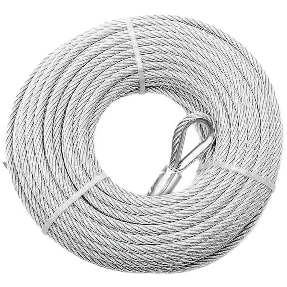 Heavy Duty Wire Rope Cable, 1/4" Diameter, 100' Length