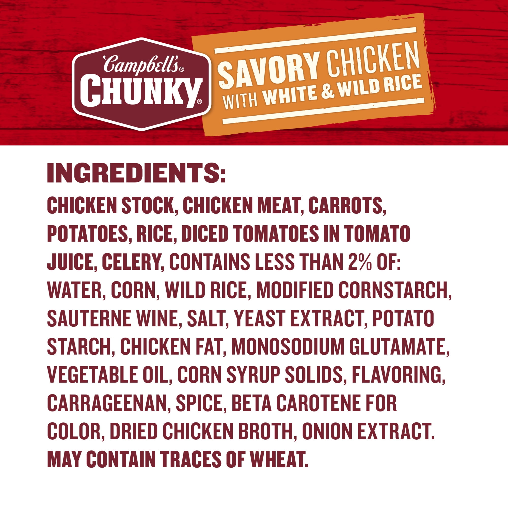 (4 pack) Campbell's Chunky Soup, Ready to Serve Savory Chicken with White and Wild Rice Soup, 18.8 oz Can