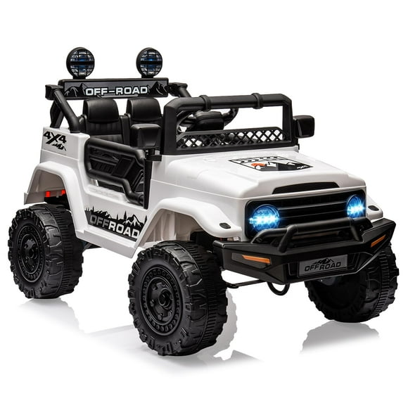 Yeshouse Camión eléctrico infantil de dos plazas y 12 V con control remoto para padres, sistema de suspensión, luces LED y reproductor de música. Coche eléctrico para niños y niñas