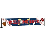 Large Welcome Back Banner, Baseball Theme Welcome Home Yard Sign, Retirement Party Backdrop Banner, Sport Theme Farewell Party Decorations Photo Prop, 9.8x1.6 ft