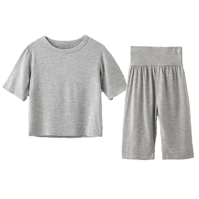 Odeerbi 1-8 Años Niño Niña Conjunto Verano Modal Manga Corta Tops Pantalones Cintura Alta Conjunto Dos Piezas Suave