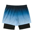 thumbnail image 2 of CASELAND Men's 2 in 1 Quick Dry Running Shorts Gym Athletic Workout Shorts for Men Swim trunks with Compression Liner, Navy Blue S, 2 of 8