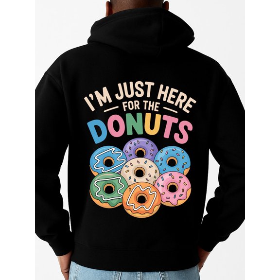 Donut Lover Hoodie funny hoodies men's polyester black Warm and lightweight, suitable for winter sports and casual wear streetwear Vintage Unisex Shirt Graphic tshirts
