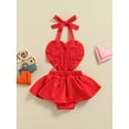 thumbnail image 4 of Kiapeise Newborn Baby Girl Valentine 's Day Heart Halter Romper Tutu Dress Sequin Bodysuit Jumpsuit Backless Sunsuit, 4 of 8