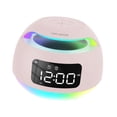 thumbnail image 2 of Reloj despertador digital perfecl con altavoz 4 niveles de brillo ajustables Rosa, 2 of 8