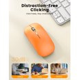 thumbnail image 6 of Bluetooth Wireless Mouse for MacBook, iPad, Laptop, Tri-Mode Rechargeable Silent Slim Computer Mouse for 3 Devices with USB & USB-C，Orange, 6 of 8