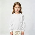 thumbnail image 2 of Kids' Sweatshirt Dropped Shoulder Crewneck Long Sleeve Casual Pullover Basic Comfortable Solid Color Toddler Fall Top, 2 of 5
