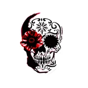 DOPASTICKER Sugar Skull Rose Sticker Red Day Of The Dead Dia De Los Muertos Memorial Phone Decal Water Bottle Stickers, Cars Stickers, Water Bottle Stickers For Kids