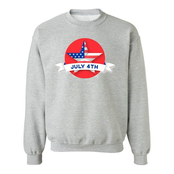 4Th Of July Usa Star Design Sweatshirt Men -Image by Shutterstock, Male 4X-Large