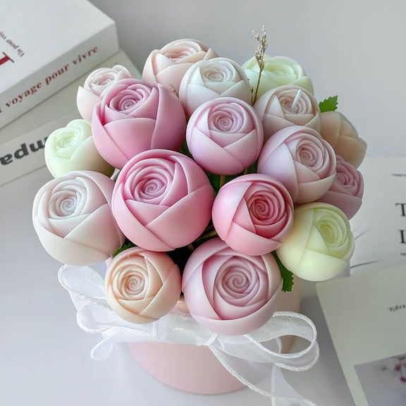 Rose Candles Molds, Set of Large Small 3D Flower Silicone Molds for Candles Epoxy Resin Casting Wax Soap Clay Plaster Home Décor Handmade Gift
