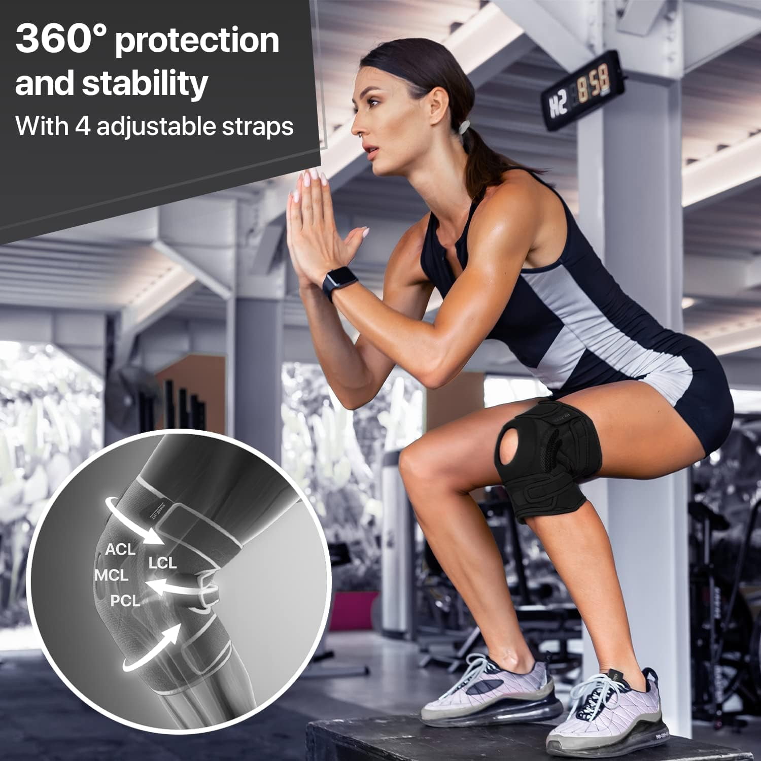 DR. BRACE Compression Knee Brace with Side Stabilizers & Patella Gel Pads, Knee Support for Knee Pain, Running & Sports, Men & Women (Pluto, X-Large)