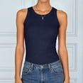 thumbnail image 2 of vigerkar Sleeveless Tank Tops for Women High Neck Racerback Ribbed Knit Top Summer 2026 Casual Basic Slim Fit Workout Shirts (Navy, XXL), 2 of 7
