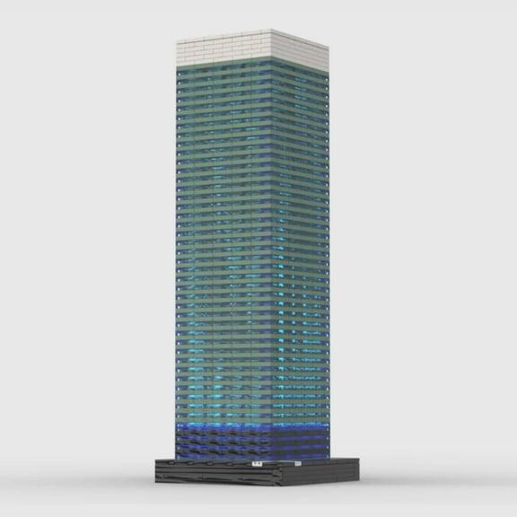 MOC-53467 8 Canada Square Building Blocks Set Skyscraper MOC Bricks Toys 1：650 Model 1767pcs